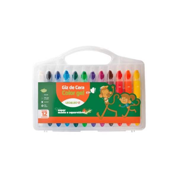 Giz de Cera Color Gel 12 Cores Aquarelável