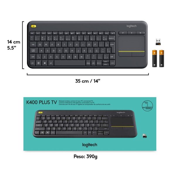 Teclado Logitech Wireless K400