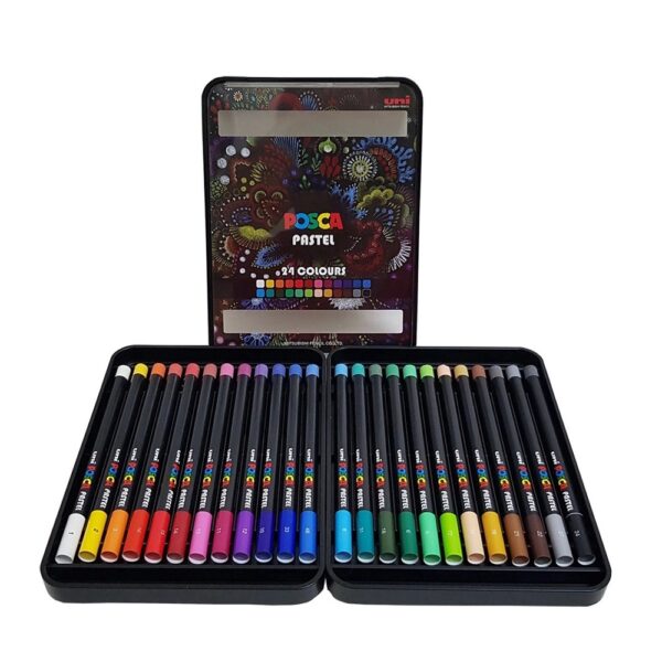 Giz de Cera 24 Cores Pastel Posca