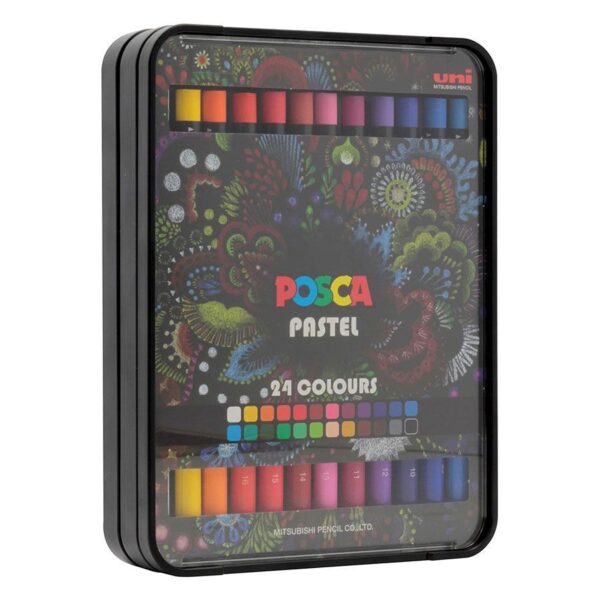 Giz de Cera 24 Cores Pastel Posca