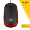 Mouse Bright USB Óptico 0180 Vermelho Preto