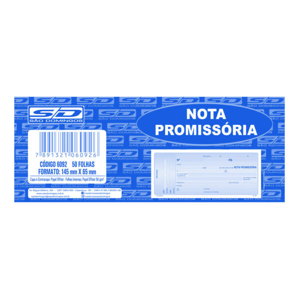 Nota Promissória 50 Folhas Pequeno