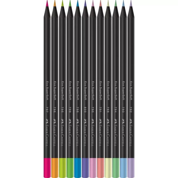 Lápis de Cor 12 Cores Neon e Pastel Redondo SuperSoft