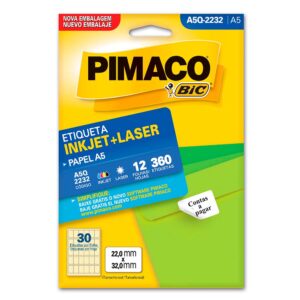 Etiqueta Ink-jet/laser A5 22,0X32,0mm A5Q2232 Pimaco PT/360