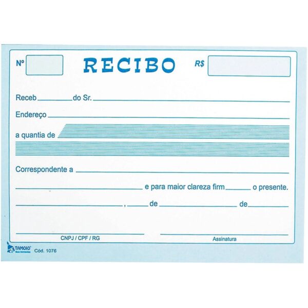 Recibo Comercial Sem Canhoto 50 Folhas Tamoio