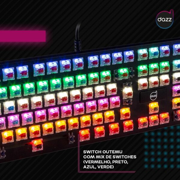 Teclado Mecânico Gamer Dazz Rapid Fire FPS PRO