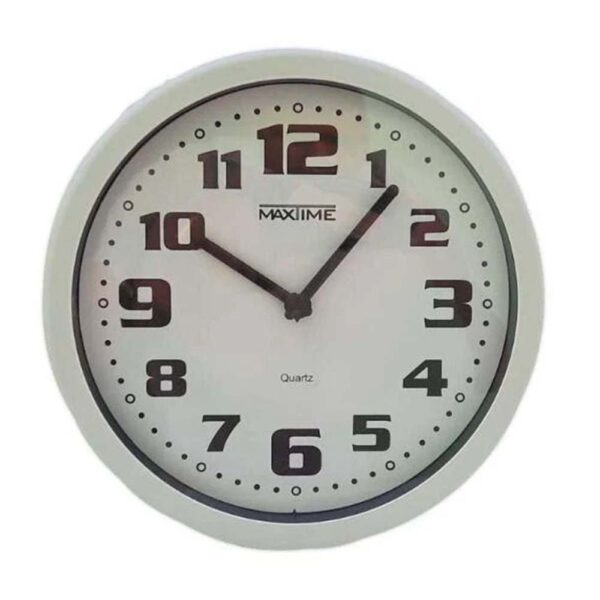 Relógio De Parede Redondo 23cm Branco Maxtime