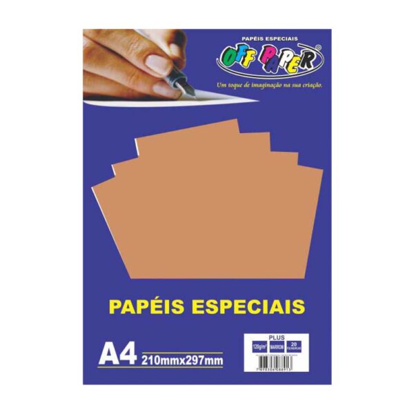 Papel Plus A4 120g Marrom C/20 Folhas Off Paper