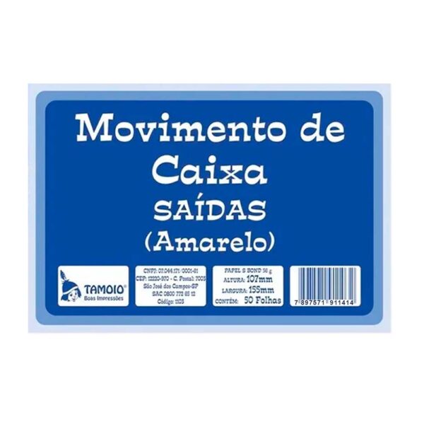 Movimento Caixa Saída 50 Folhas Entrada Amarelo São Domingos