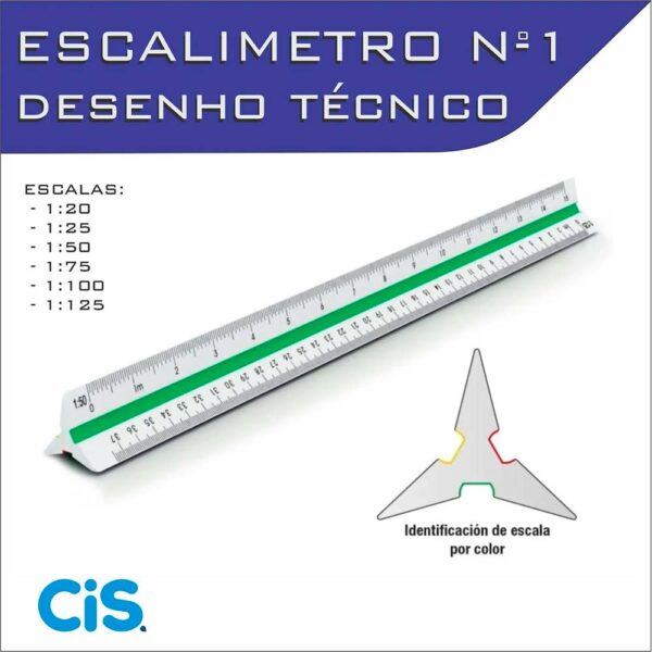 Régua Escalímetro Triangular 30Cm Cis