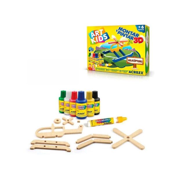 Montar e Pintar 3D Helicóptero Art Kids Acrilex - Image 4