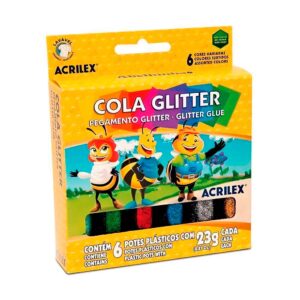 Cola Colorida Com Glitter 6 Cores 23g Acrilex