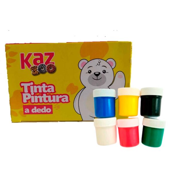 Tinta Pintura A Dedo 06 Cores 15ml Kaz