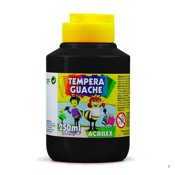 Tinta Guache 250ml Preto 520 Acrilex