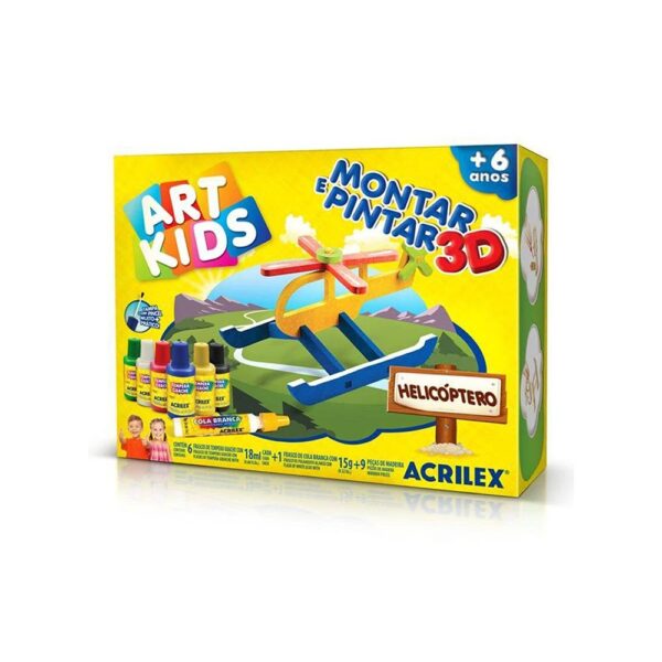 Montar e Pintar 3D Helicóptero Art Kids Acrilex