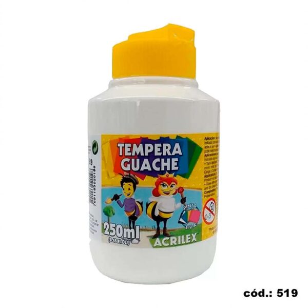 Tinta Guache 250ml Branco 519 Acrilex