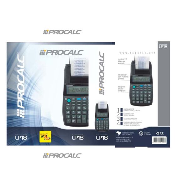 Calculadora Com Bobina de Mesa 12 digitos LP18 + Fonte Bivolt Procalc - Image 2