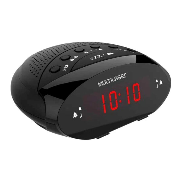 Rádio Relógio Digital Fm Despertador Sp399 Multilaser