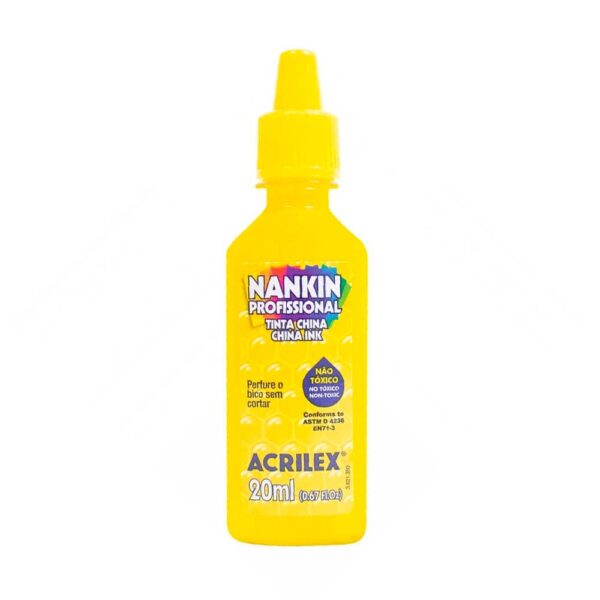 Tinta Nankin 20ml Amarelo Acrilex