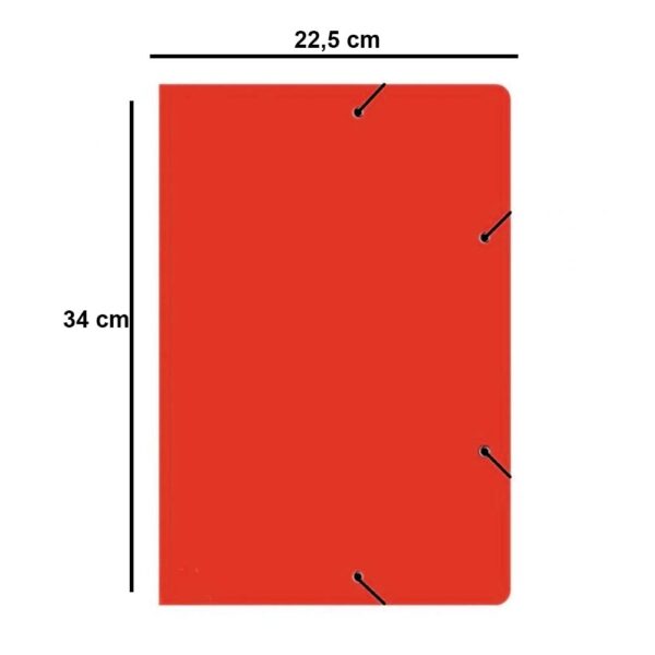 Pasta Com Aba Elástica Papelão Vermelho Jussara - Image 4