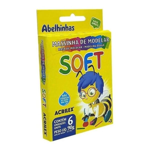 Massinha De Modelar Soft 6 Cores 90g Acrilex