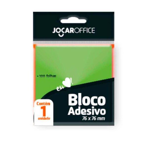 Bloco Adesivo Verde 76mmX76mm 100 Folhas Jocar Office