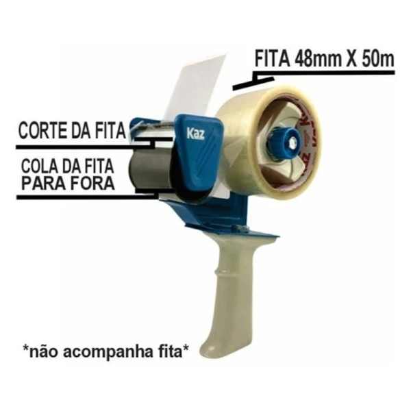 Aparelho Aplicador Fita Adesiva 50mm×50m P/embalagem Kaz - Image 3