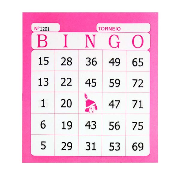Cartela De Bingo Rosa 120x108mm 100 Folhas Tamoio - Image 2