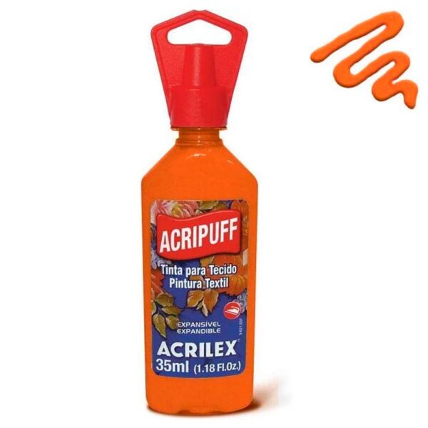 Tinta Tecido Acripuff 35ml Laranja Acrilex
