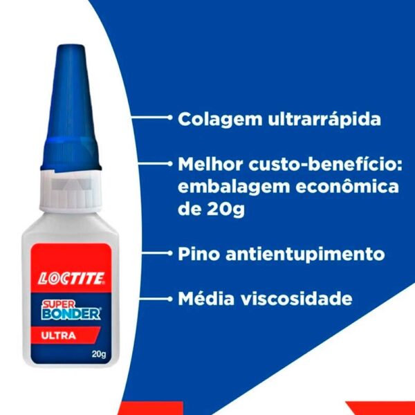 Cola Super Bonder Ultra 20g Loctite Secagem Rápida - Image 4