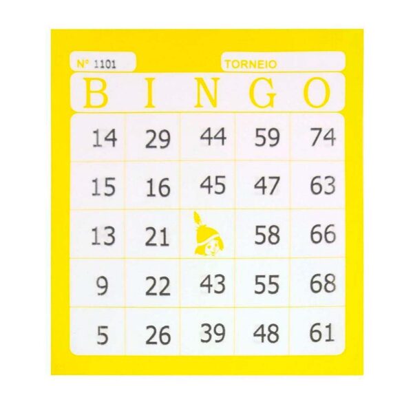 Cartela De Bingo Amarelo 120x108mm 100 Folhas Tamoio - Image 2