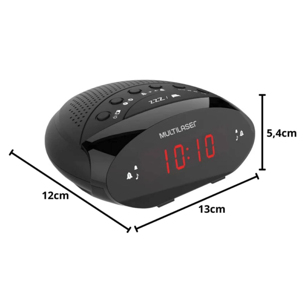 Rádio Relógio Digital Fm Despertador Sp399 Multilaser - Image 5