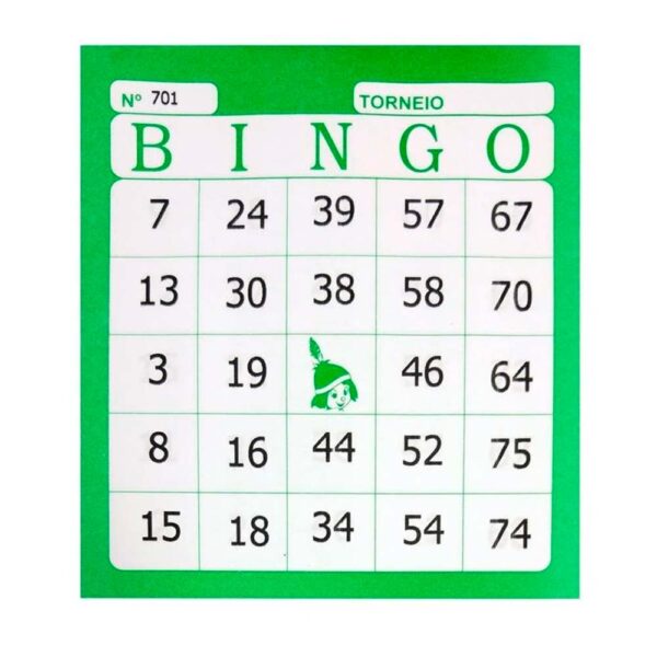 Cartela De Bingo Verde 120x108mm 100 Folhas Tamoio - Image 2