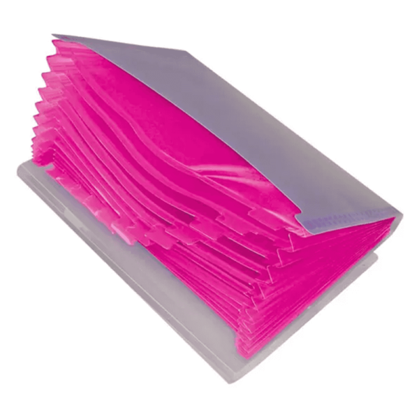 Pasta Sanfonada A4 12 Divisões Cristal/Rosa Acp - Image 2