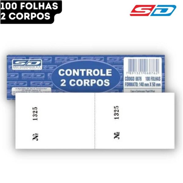 Bloco controle 2 Corpos 140X50mm 100 Folhas São Domingos - Image 3