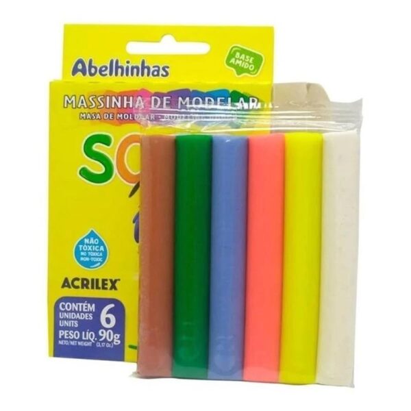 Massinha De Modelar Soft 6 Cores 90g Acrilex - Image 2