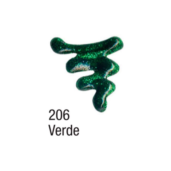 Tinta Dimensional Relevo 3D Glitter Verde 35 Ml Acrilex - Image 2