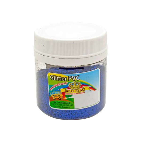Glitter PVC Azul Escuro 100g Real Seda