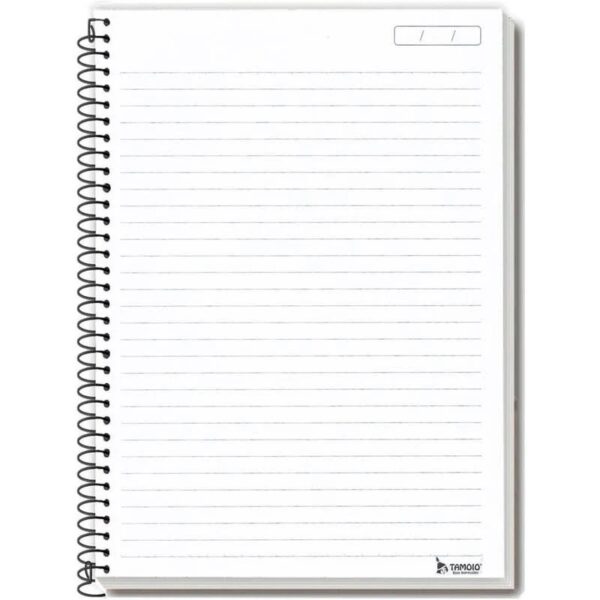 Caderno Universitário Espiral Capa Dura Neutro 200 Folhas Tamoio - Image 3