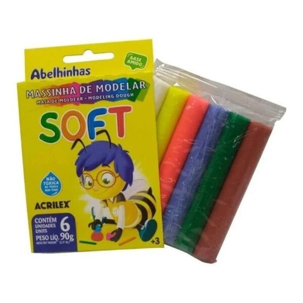 Massinha De Modelar Soft 6 Cores 90g Acrilex - Image 3