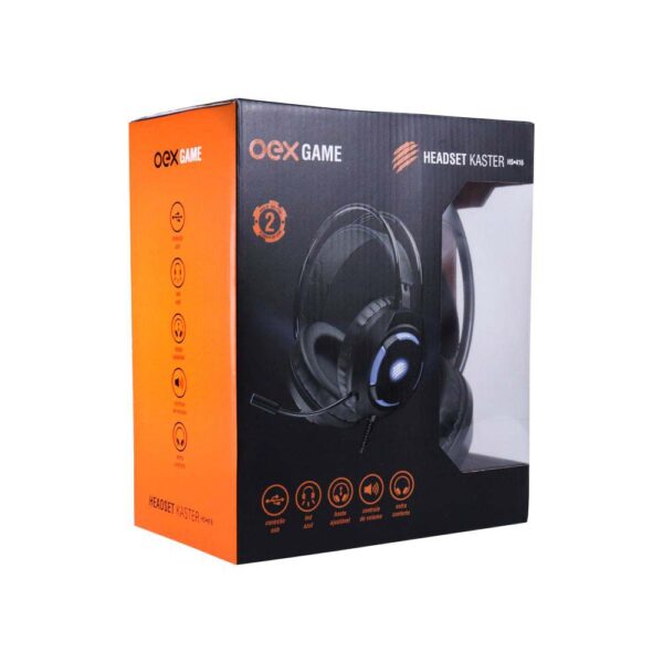 Headset Gamer Kaster HS-416 Preto USB Led OEX - Image 2