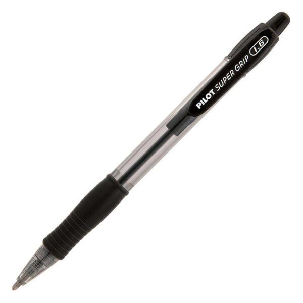 Caneta Esferográfica Super Grip 1.6mm Preta Retrátil Pilot