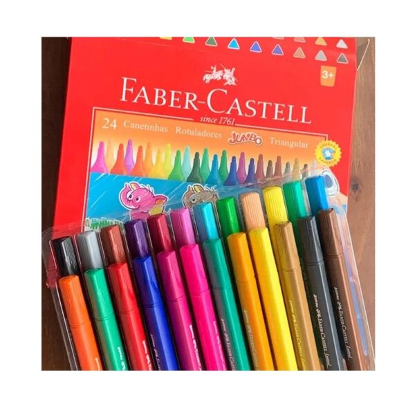 Caneta Hidrográfica Jumbo 24 Cores Triangular Faber Castell - Image 2