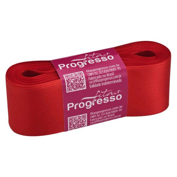 Fita De Cetim 38mmx10m Vermelho Tomate Cor 1354 Fitas Progresso