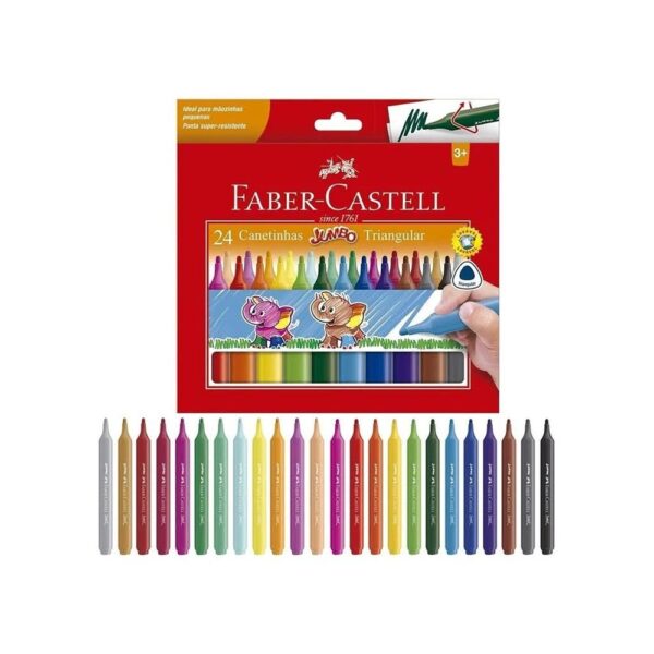 Caneta Hidrográfica Jumbo 24 Cores Triangular Faber Castell - Image 4