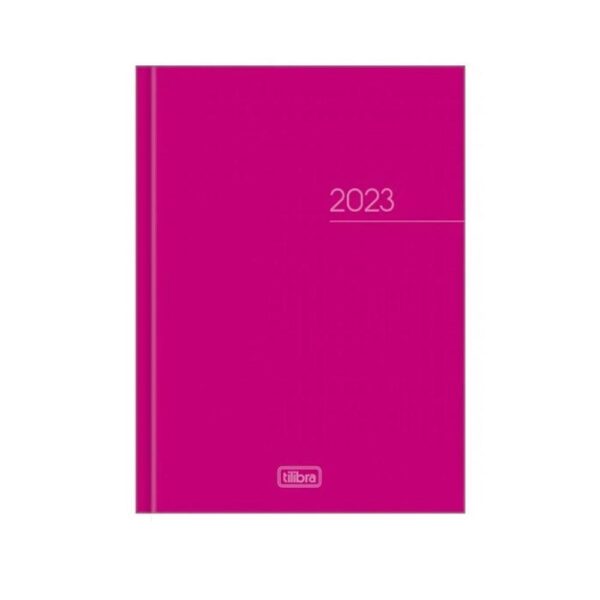 Agenda Anual 2023 Executiva Costurada Diária Pepper Rosa Tilibra