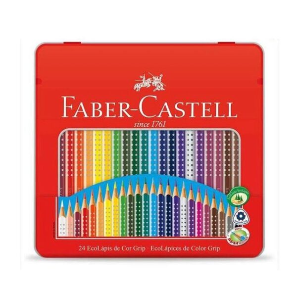 Lápis de Cor Triangular 24 Cores Ecolápis Grip Faber Castell