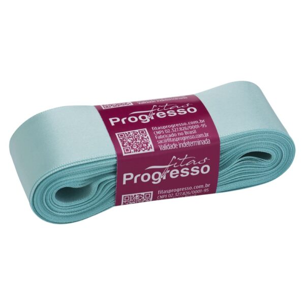 Fita De Cetim 38mmx10m Azul Tiffany Cor 247 Fitas Progresso - Image 2