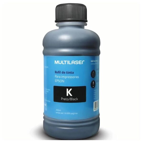 Refil De Tinta Para Impressoras Epson 250ml Preto Multilaser