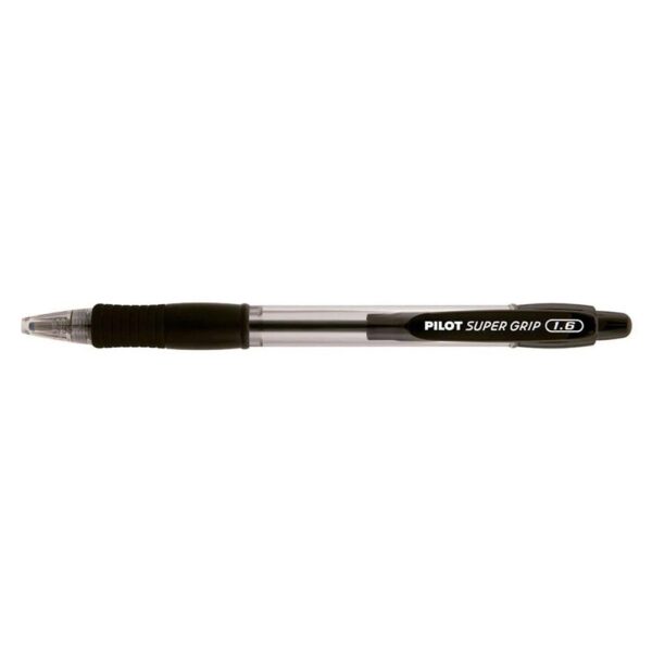 Caneta Esferográfica Super Grip 1.6mm Preta Retrátil Pilot - Image 2